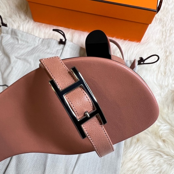 NEW Hermes Cristal Sandals In Rose Aube Size 36 6 Sold Out - Picture 9 of 11